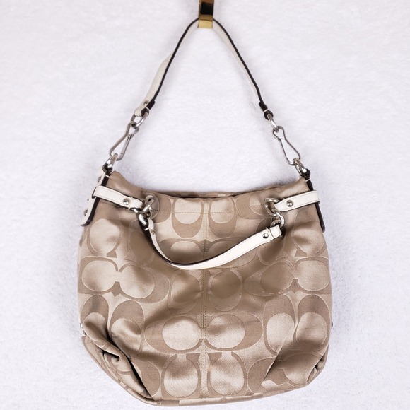 Coach Handbags - Coach‎ Signature C Jacquard Hobo Bag Large Champagne